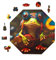 Milliwood Holzpuzzle - Musical Frog - 90 Teile - Puzzle Winter ab 5 Jahren - Mandala Puzzle für Erwachsene und Kinder - Jigsaw Puzzle aus Holz 34x34 cm - Puzzle Natur mit Holz Geschenkbox