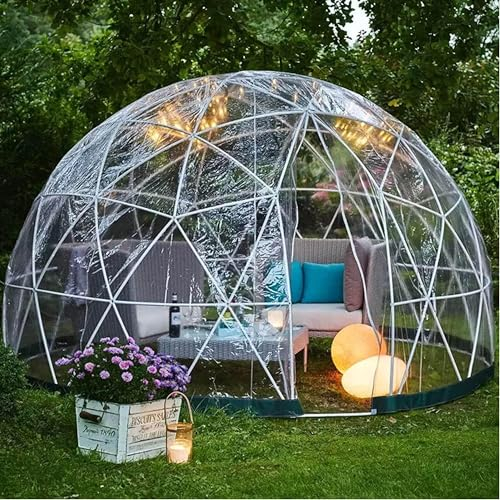 DPDZSW Gewächshaus Gartenkuppel Iglu 3.6 m, Bubble Zelt, PVC-Transparentes Blasen-Haus, Iglu Zelt, Gartenkuppelhaus, geeignet für Terrasse und Esszimmer