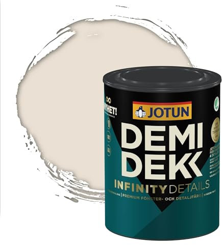 Jotun - Peinture Bois, Lasure Opaque pour Extérieur et Intérieur Satinée - DEMI DEKK INFINITY DETAILS - RAL 9001 - Blanc Crème - 0,75L