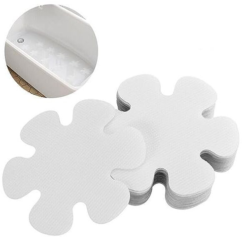 INF Pack de 10 pegatinas antideslizantes para bañera, ducha, almohadillas antideslizantes, transparente/blanco