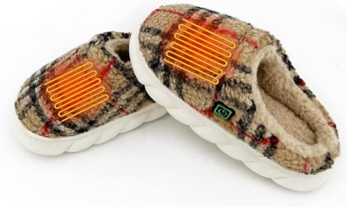 Zapatillas con calefacción eléctrica Zapatillas con calefacción Unisex Calentadores de pies Zapatos con calefacción para Invierno Clima frío Zapatillas cálidas de Felpa Zapatos con calefacci
