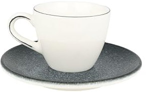 Bonna Vega - Espressotassen und Untertasse - 80 cc - Porzellan - 6er set