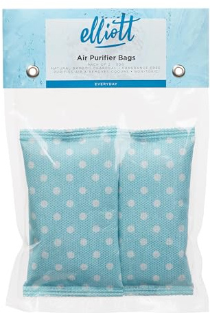 Elliott Bamboo Charcoal 50g Air Purifier Bags, Pack of 2-13 x 8cm- Natural and Effective Odor Control - Moisture In: Cars, Caravans, Motorhomes,Garages,Sheds,Basements, etc