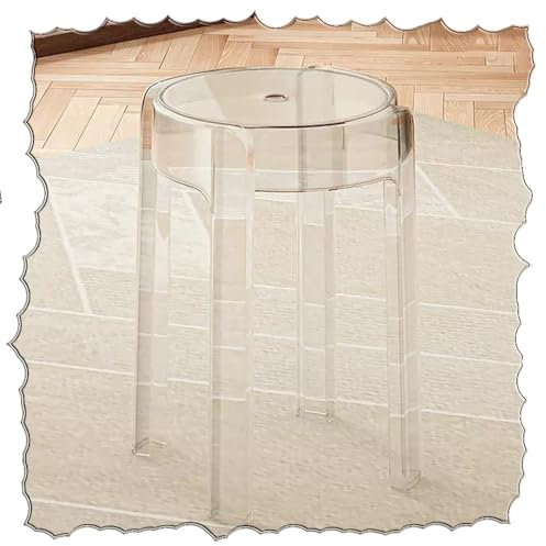 ZIUSFAC Barhocker 46cm Acryl Hocker Stapelbar Tresenhocker Outdoor Küchenhocker Acryl Bistrohocker Esszimmerstuhl Moderne Barstuhl Für Familientreffen(Transparent)