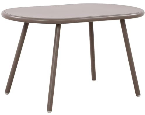 CLP Couchtisch Velva I Ovaler Loungetisch für draußen und drinnen I Gartentisch wetterfest und UV-beständig I Outdoor Beistelltisch, Farbe:Taupe
