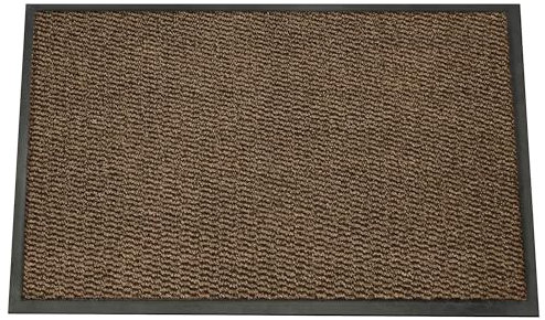 SG Traders Washable Door Mats - Non-Slip Rubber Backed Doormats Indoor & Outdoor - Highly Absorbent Door Mats, Floor Mat, Kitchen Mat, Perfect Dust Grabbing Doormats Dirt Trapper (80x180cm - Brown)