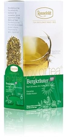 Ronnefeldt Bergkräuter BIO 'Joy of Tea' - Kräutertee | Nach Schweizer Art, 15 Teebeutel, 30 g, Menge:1 Stück