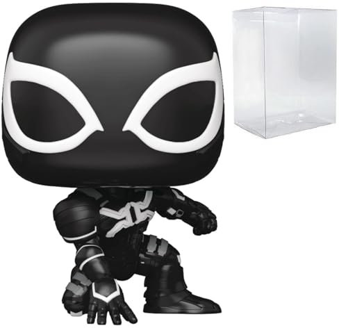 POP Marvel Gamerverse: Spider-Man 2 - Black Suit Harry Osborn Funko Vinyl Figure (Bundled with Compatible Box Protector Case), Multicolored, 3.75 inches
