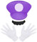 Aomig Cosplay Kostüm Zubehör Mütze, 3Pcs Faschingkostüme Hüte mit Schnurrbärte Handschuhe, Super-Brüder Kostüm Hut Cap für Karneval Halloween Rollenspiel Faschingkostüm für KinderJunge Mädchen (Lila)