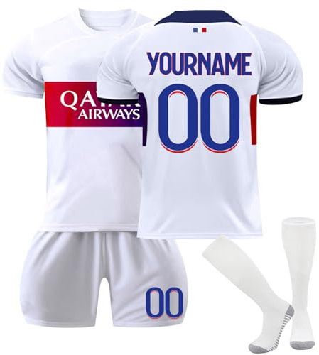Enfant Maillot de Football Nouveau Ensemble de Foot Enfant et Homme Nom et numéro personnalisés, Équipement Football Entrainement T-Shirt et Short Chaussettes Convient aux Femmes et aux Adultes