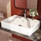 EMKE Lavabo Design Moderno – Lavabo Sospeso in Ceramica con Bordo Sottile, Lavabo per Bagno e WC Ospiti,515x360x130 mm,Bianco Lucido, Lavabo Quadrato, Lavabo da Appoggio