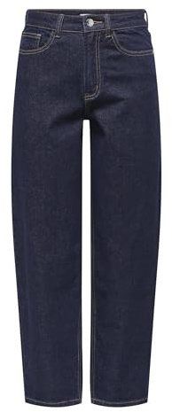 ONLY Damen Onlemily Hw Mom Crop DNM Bf Mae655, Dark Blue Denim, 30W x 32L