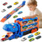 Juguete de transporte de dinosaurios a partir de 3, 4, 5, 6 años, 157 cm, plegable, coche de juguete con 6 coches de carreras, portátil para furgoneta, juguete para coche, regalo para niños, niñas