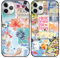 Phoona 2 Pack Cute Case for iPhone 11 Pro 5.8, European Collage Preppy Summer Girly Design Pattern for Girls Women, Slim Soft Silicone Shockproof Bumper Protector Cover, Blue 03