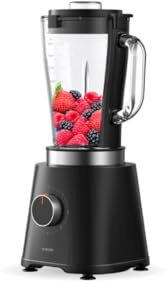 Xiaomi Blender 1.75L Glass Jug Personal Blender & Smoothie Maker, 600W 21000 RPM, 6 Removable Stainless Steel Blades, 4 Speeds + Pulse, Self-cleaning, U-shaped Spout & Stowable Power Cord