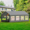 Kidsgigglz Pavillon 4x8, Partyzelt mit Seitenwänden & Giebelteilen, UV-Schutz & Wasserdicht, Gartenzelt Festzelt aus Verzinkte Stahlgestänge & PE-Plane, Abnehmbare Seitenwänd, Garten Partyzone, Grau