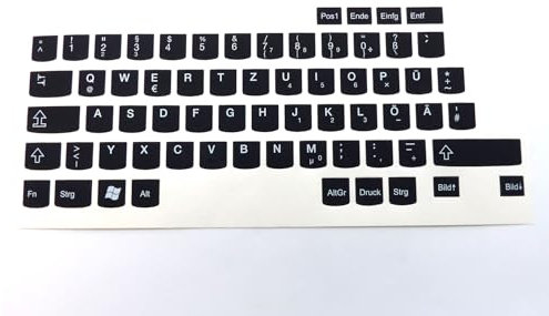 IT-MIXX Deutsche Tastatur Aufkleber QWERTZ Schwarz Matt kompatibel mit Lenovo ThinkPad T-X-L- Serie