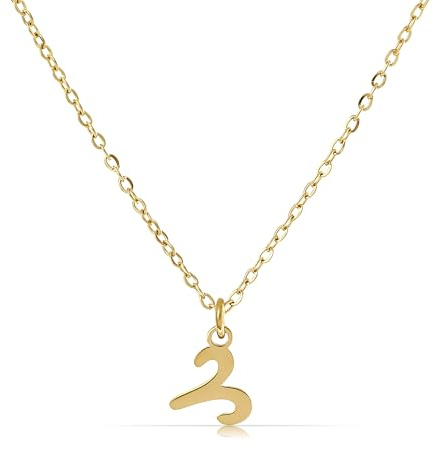 Made by Nami Gold Sternzeichen Halskette Damen aus Chirurgischem Edelstahl 40 + 5 cm Sternzeichen Kette Gold Hypoallergen und Wasserfest Spiritueller Schmuck