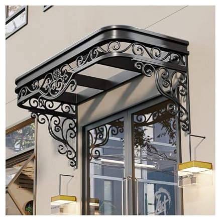 LVLDAWA Store Banne Porte D'entrée, Bâche Protection UV pour Porte D'entrée, Auvent en Fer Forgé Résistant Aux Intempéries, pour Fenêtre Terrasse