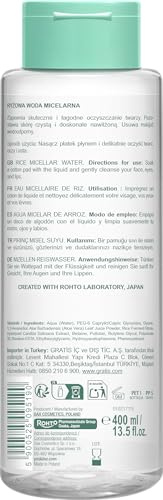 Yoskine Japan Pure Rice Infusion Mizellenwasser 400 ml, Reis-Mizellenwasser mit Reisferment, Aloe Vera, Glycerin und Betaine, für Gesicht, Augen und Lippen