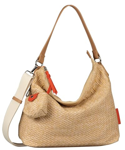 TOM TAILOR Vanya Damen Hobo Bag Schultertasche Mittelgroß Beige Mix