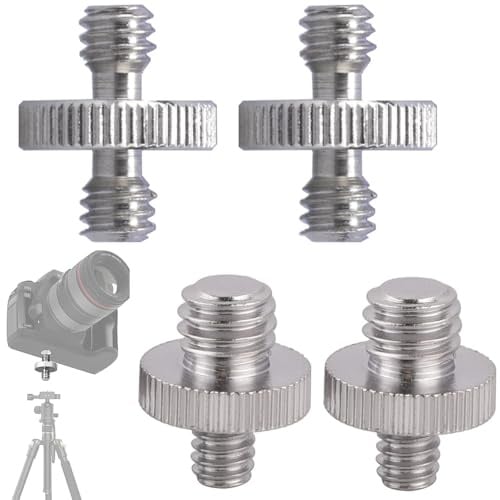 GNALIA 4 Pezzi Accessori Fotografia, Viti 1/4-1/4 E 1/4-3/8, Argento, Per Treppiedi E Fotocamere