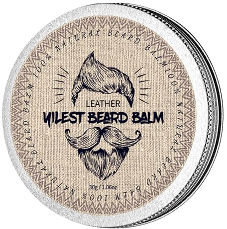 Bart Balsam mit Sandelholzduft - Bartwachs - Stylt, Stärkt & Macht Bärte & Schnurrbärte Weich - Geschenke Für Männer (LEATHER)