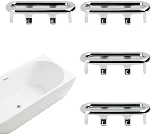 Überlaufabdeckung für Badezimmerspüle, 4 ovale Ringe, verchromte Deckel für Abflusslöcher für Waschbecken-Armaturen, Müllentsorgung | Überlaufschutz