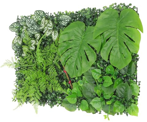 BESPORTBLE Panneau Mural Végétal Artificiel en Plastique Feuillage Monstera Pelouse Artificielle Extérieure Décorative Haie Artificielle pour Mur Fond Mural Vert pour Magasin et