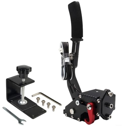 FUBESK USB-Handbremse für PC-Rennspiele, kompatibel mit Logitech G27, G29, G920, T300, T500, Hall-Sensor, Aluminiumlegierung, Driftbremse und Play für Assetto für Corsa für Dirt Rally WRC (schwarz)