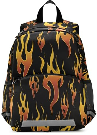 OWFKAY Flame Fire Kleinkinder-Rucksack, Kindergarten Rucksäcke, Schultaschen für Jungen und Mädchen, klein