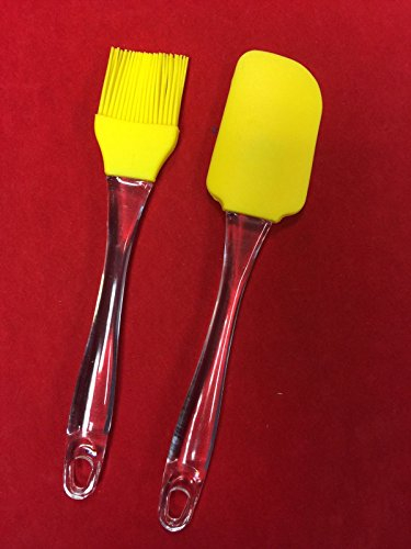 V-VAPE 2 Piece Silicon Spatula Pastry Brush Set Kitchen Utensil Set Random Colour