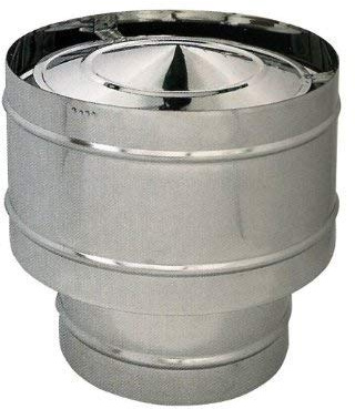 Chimenea antiviento para tubo de estufa de pellets de acero inoxidable Ø 12 cm.