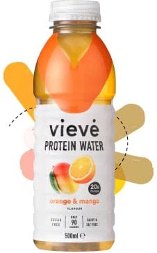 Vieve Protein Water 6x500ml - Orange & Mango | 20g Protein, Sugar Free, Fat Free & Dairy Free | A Ready to Drink Alternative to Protein Powders & Shakes | 6 Pack