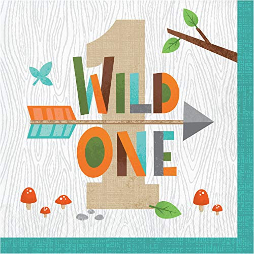 Creative Converting Wild One Woodland Servietten, 16,5 cm, mehrfarbig