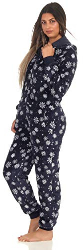 NORMANN-Wäschefabrik Wunderschöner Damen Jumpsuit, Overall mit Kapuze im winterlichen Design - 291 267 97 951
