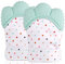 2 Pack Food Grade Silicone Teether Glove, Baby Teething Mitten - Prevent Scratches Protection Gloves Soothing Pain Relief Mitt Stimulating Teething Toys for Baby (Green)