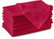Encasa XO Baumwollstoffservietten | 12er-Set | Größe 43x43 cm | Hot Pink Volltonfarbe | Waschmaschinenfest