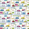 Pingianer 100x160cm Auto Baufahrzeuge Polizei Feuerwehr 100% Baumwolle Baumwollstoff Kinder Meterware Handwerken Nähen Stoff (Auto Straße, 100x160cm (11,99€/m))