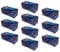 VENO Pack de 10 Bolsas de Mudanza, Almacenamiento Extra Grande con Correas de Mochila, Cremalleras y Asas Resistentes. Bolsas de Lavandería para Guardar Ropa y Embalar (Azul,Pack de 10)