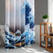 LIGICKY Rideau de douche de style japonais pour salle de bain Ukiyoe Hokusai La Grande Vague Off Kanagawa Rideau de bain en tissu durable pour la décoration de la maison, 180 x 180 cm