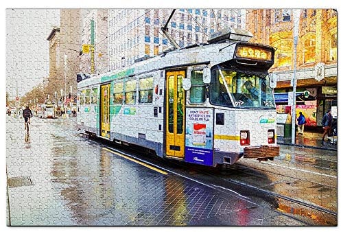 Australia Tram Melbourne Jigsaw Puzzle for Adults 1000 Piece Wooden Travel Gift Souvenir