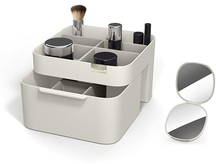Joseph Joseph Viva - Tiered Makeup Brush Pot Organiser with dividers for brushes, eyeliners, lip pencils, mascara storage, 4