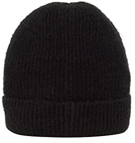 ICHI IHIAIVO Damen Wintermütze Beanie Mütze Rippstrick leicht elastisch unifarben, Größe:ONE, Farbe:Black (194008)