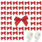 LAMEK 200 Stück Mini Weihnachtsschleifen 20x25mm Kleine Weihnachtsbaum Bögen Rot Gold Weihnachtsbogen Weihnachten Zierschleifen Schleife Weihnachtsdeko für Weihnachtskranz Geschenk Hochzeit