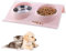 JIASHA Bol pour Animaux de Compagnie Set,Chien Animaux Feeder Bol, Gamelle Double Nourriture Inclinable à 15° Double Gamelle Chat Surélevée pour Petit Chien et Chat Bol de Nourriture (Rose)