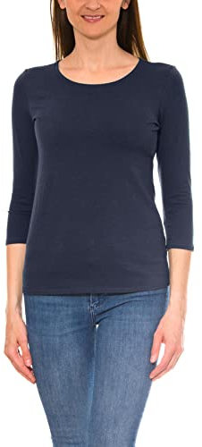 Alkato Damen Shirt 3/4 Arm mit Rundhals, Farbe: Dunkelblau, Größe: 3XL