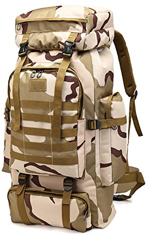 Yinghesheng Camping 80l Rucksack Wanderrucksack Herren Groß Backpacker Rucksack Militär Taktisch Outdoor wasserdicht Camping ausrüstung Camouflage Rucksack notfall Wasserdicht Regendicht