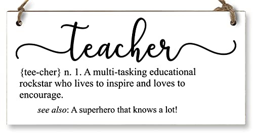 Teacher Education Rockstar Dictionary Fun Handmade Wooden Hanging Wall Plaque Gift Teacher Teaching Assistant End of Term