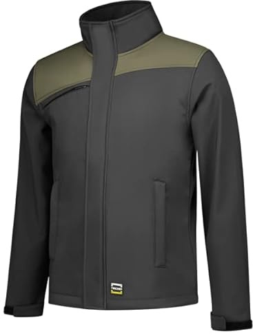 Tricorp 402021 Workwear Bicolor Quernaht Softshelljacke, 100% Polyester mit Mechanischem Stretch, 340g/m², Dunkelgrau-Schwarz, Größe XL